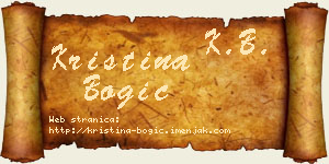 Kristina Bogić vizit kartica